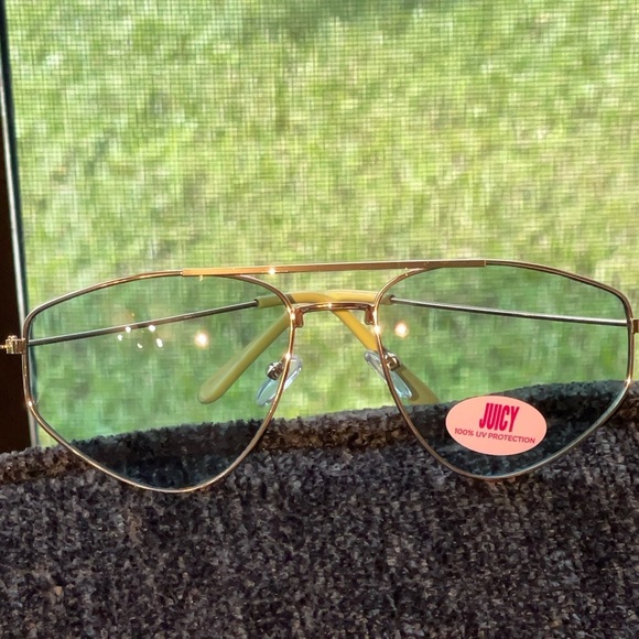 JUICY COUTURE Zillion Sunglasses In Shiny Gold Blue Lenses main image 6